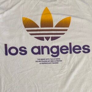 Adidas Los Angeles Tee in Purple and Gold